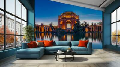 Palace of Fine Arts at sunset in San Francisco California Wall mural