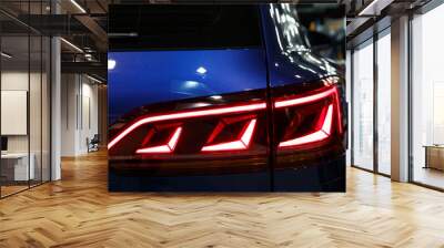 Detail on the rear light of a car. Car detail. Developed Car's rear brake light Wall mural