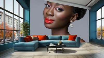 Beautiful black skin bride Wall mural