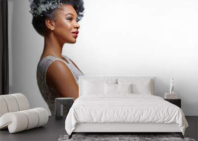 beautiful dark skin bride Wall mural