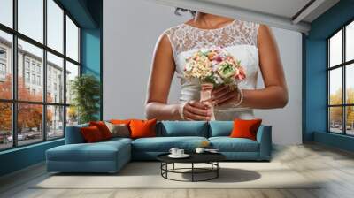 beautiful dark skin bride Wall mural