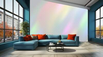 Rainbow light prism effect, transparent background. Hologram reflection, crystal flare leak shadow overlay. Vector illustration of abstract blurred iridescent light backdrop. Wall mural