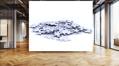 grey puzzle peaces on white background Wall mural