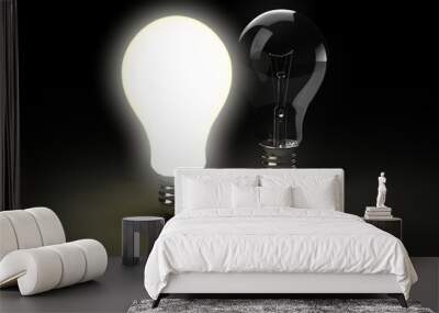 two light bulbs Wall mural