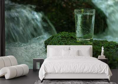 Natural water in a glass Wall mural