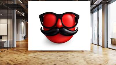 red goggles isolated on white Wall mural