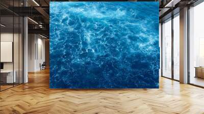 Abstract blue ocean water background.Sea waves natural texture.Selective focus. Wall mural