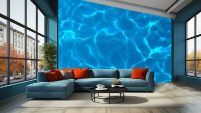 Swimming pool blue water abstract  background texture.Summer vacation or relax concept.Selective focus. Wall mural