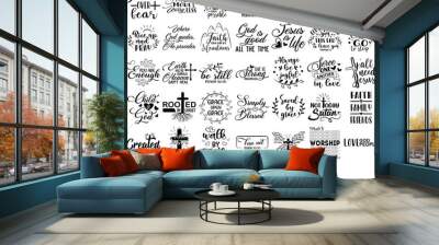 Collection of Christian phrases, slogans or quotes Wall mural