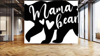 Mama bear on the white background. Vector illustration Wall mural