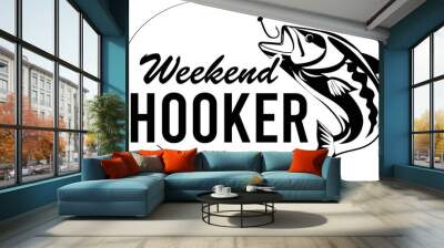 Weekend hooker on white background. Fishing Vector illustration Wall mural