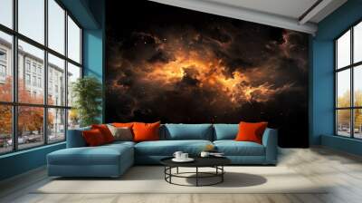 A black and orange space with a lot of stars Wall mural