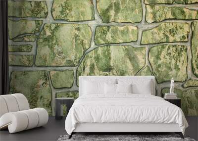 Green wall in the form of bricks Wall mural