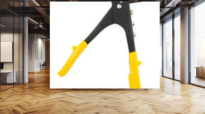 Hand riveter tool with yellow handles isolated on a white background Wall mural