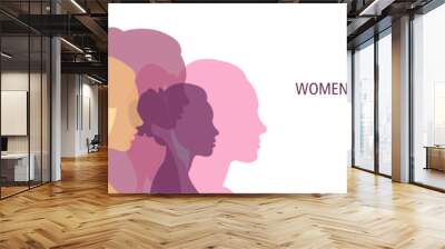 Women's History Month banner. Vector illustration. Wall mural