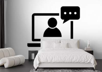 E-learning icon, online training, webinar, study, education. Wall mural