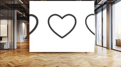 Heart vector icons. Vector set heart shape . Valentine's Day , medicine concept . Love passion concept. Romantic design. Gray hearts in the white background. Vector illustration Wall mural