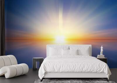 Abstract sunset over the sea, symbolizing the hope of salvation and forgiveness. Wall mural