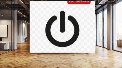 Power button vector. Power off or on icon isolated on transparent background. Wall mural