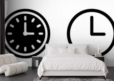 Set of clock icons. Clock, time. Wall mural