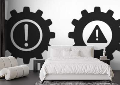 Set of system error icons. Problem solving symbol, technical problem. System not working, vector. Wall mural