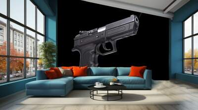 fighting pistol on a black background Wall mural