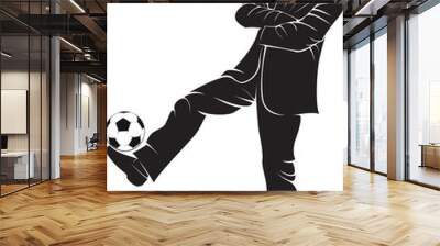 Soccer coach with ball Wall mural