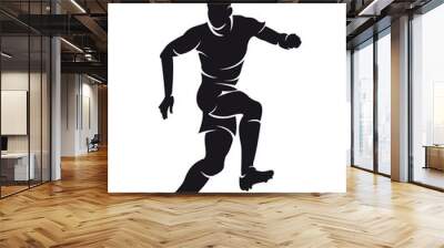 vector football (soccer) player silhouette with ball isolated Wall mural