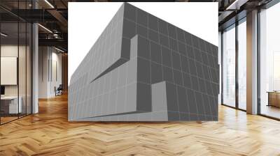 abstract architecture design 3d illustration Wall mural