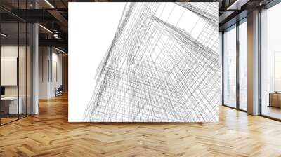 abstract architecture design 3d illustration Wall mural