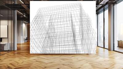 abstract architecture design 3d illustration Wall mural