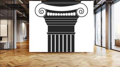 Ancient column vector black icon. Vector illustration pillar of antique on white background. Isolated black illustration icon of ancient column . Wall mural