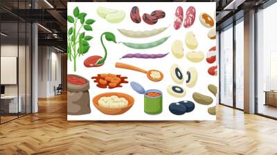 bean of food vector illustration on white background .isolated cartoon set icon soybean.vector carto Wall mural