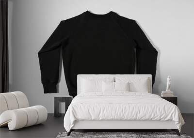 Black casual sweatshirt for kids on grey background Wall mural