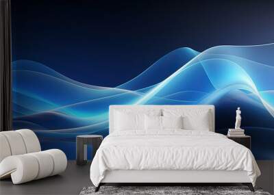 Digital technology blue rhythm wavy line abstract graphic poster web page PPT background Wall mural