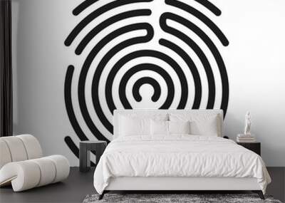 Fingerprint vector icon.Black vector icon isolated on white background fingerprint . Wall mural