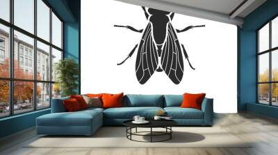 Insect fly vector icon.Black vector icon isolated on white background insect fly . Wall mural