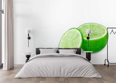 lime on white background Wall mural