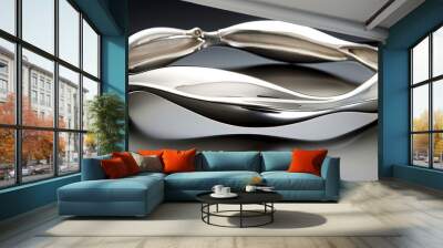 sleek and modern silver bracelet Wall mural