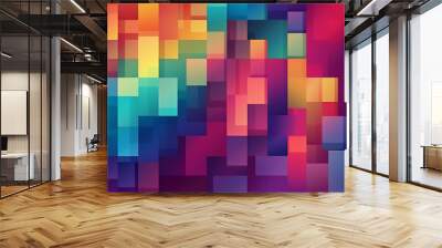 Abstract background of geometric shapes. pattern in full color rainbow colors Wall mural