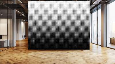 gradient halftone dots background vector illustration. black white dots halftone texture. pop art bl Wall mural