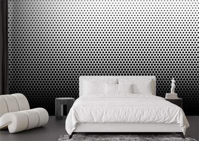 Gradient halftone dots background vector illustration. Black white dots halftone texture. Pop Art black white halftone pattern. Background of Art. AI10 Wall mural