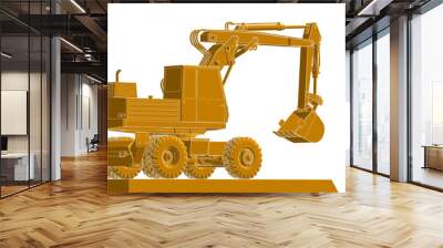 excavator 3d illustration	
 Wall mural