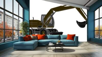 excavator 3d illustration Wall mural