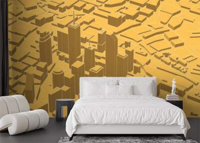 modern city panorama 3d illustration	
 Wall mural