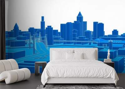 modern city panorama 3d illustration Wall mural