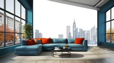 modern city panorama 3d illustration Wall mural