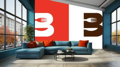 Letter B Food Logo Wall mural