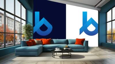 letter b house logo design vector illustration template Wall mural