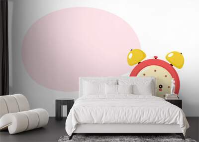 Cute smiling happy alarm time clock  Wall mural